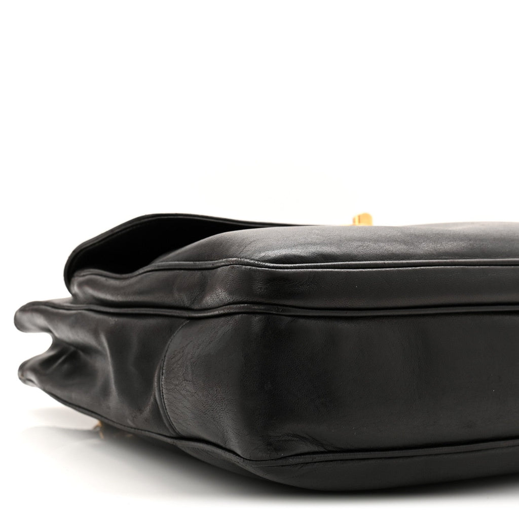 Lambskin CC Flap Shopping Tote Black
