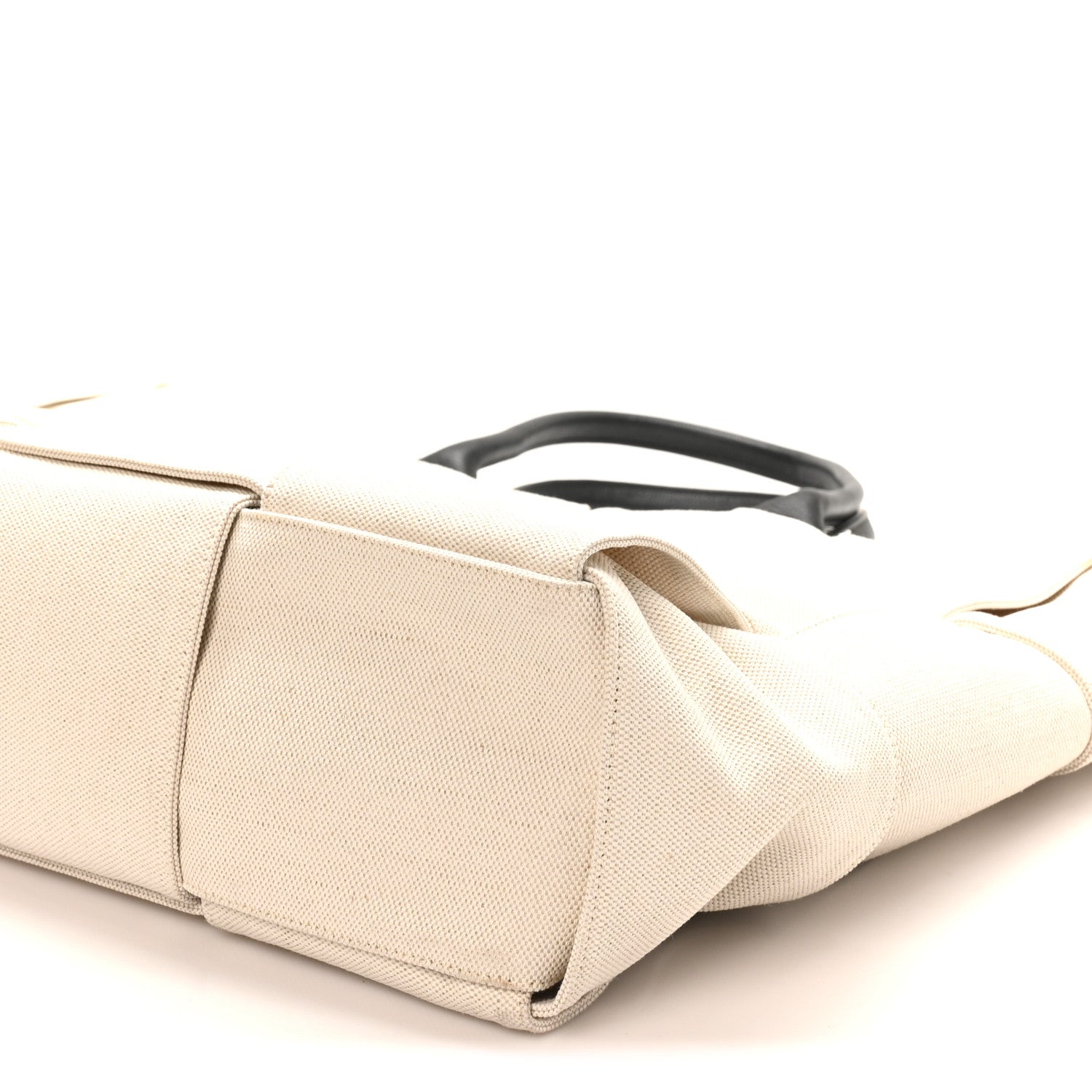 Canvas Maxi Intrecciato Large Arco Tote Beige Black