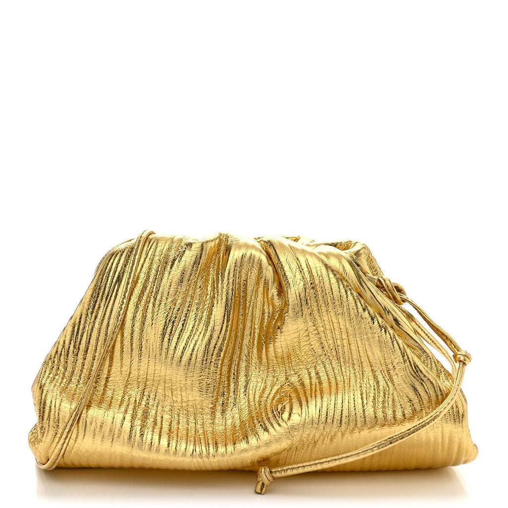 Metallic Bark Calfskin The Mini Pouch Gold