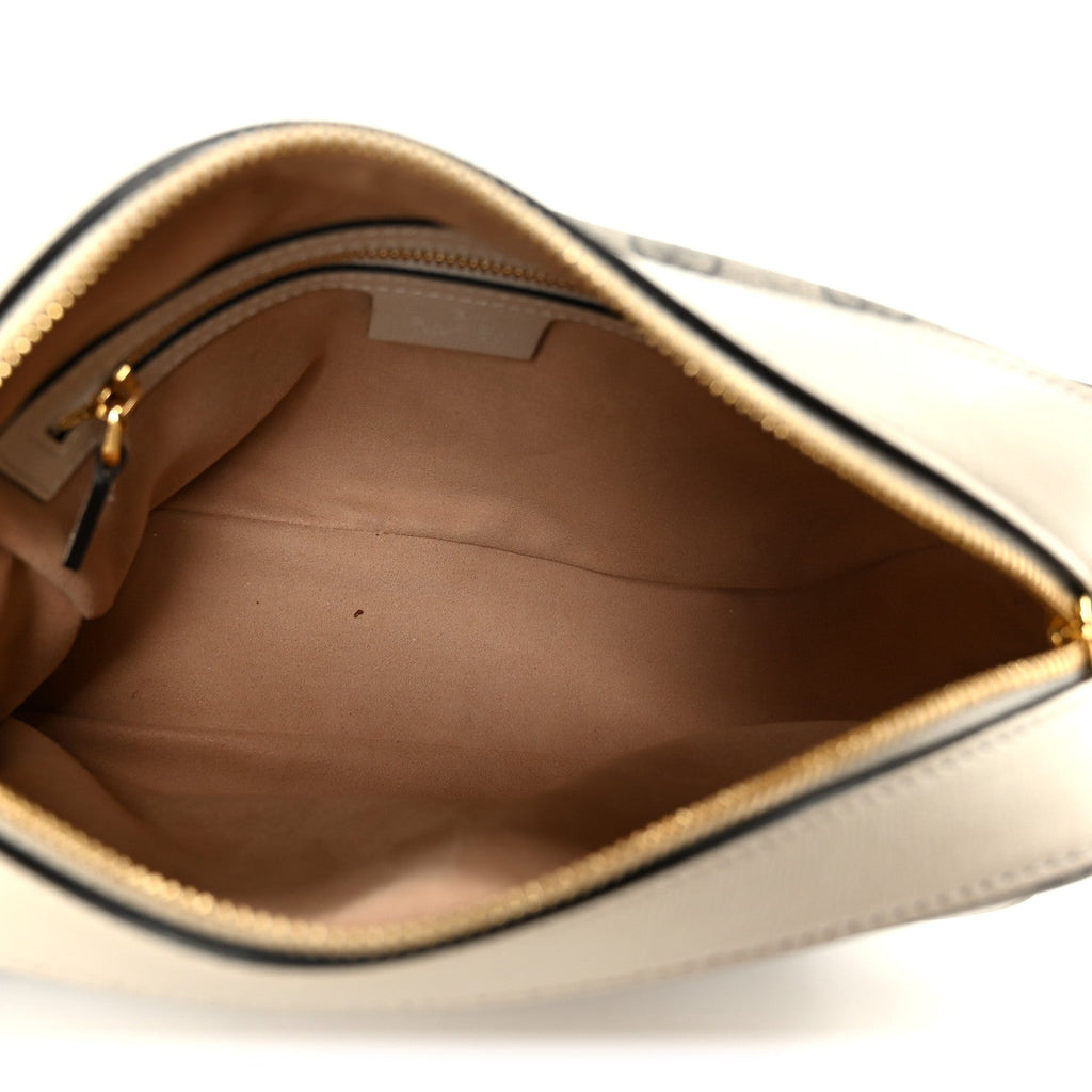 GG Supreme Monogram Small Horsebit 1955 Shoulder Bag Beige Mystic White