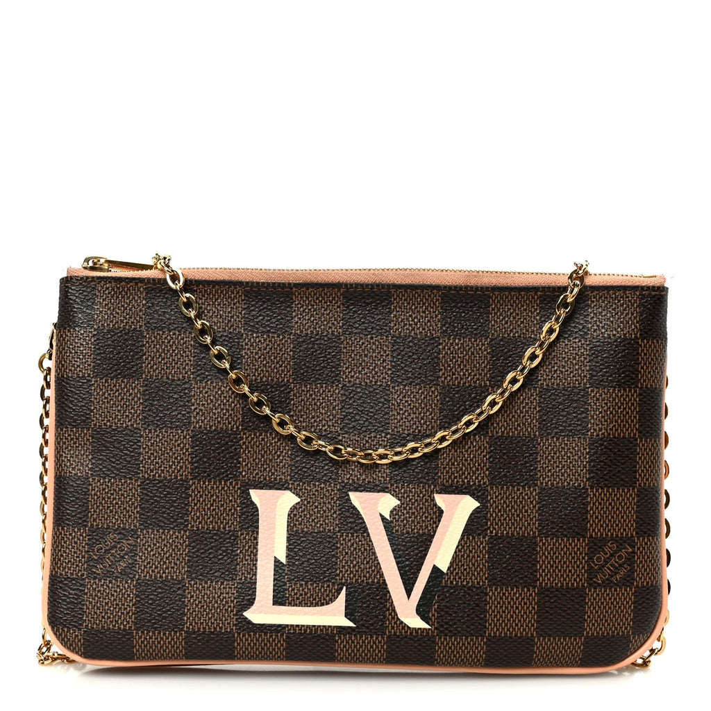 Damier Ebene Double Zip Pochette