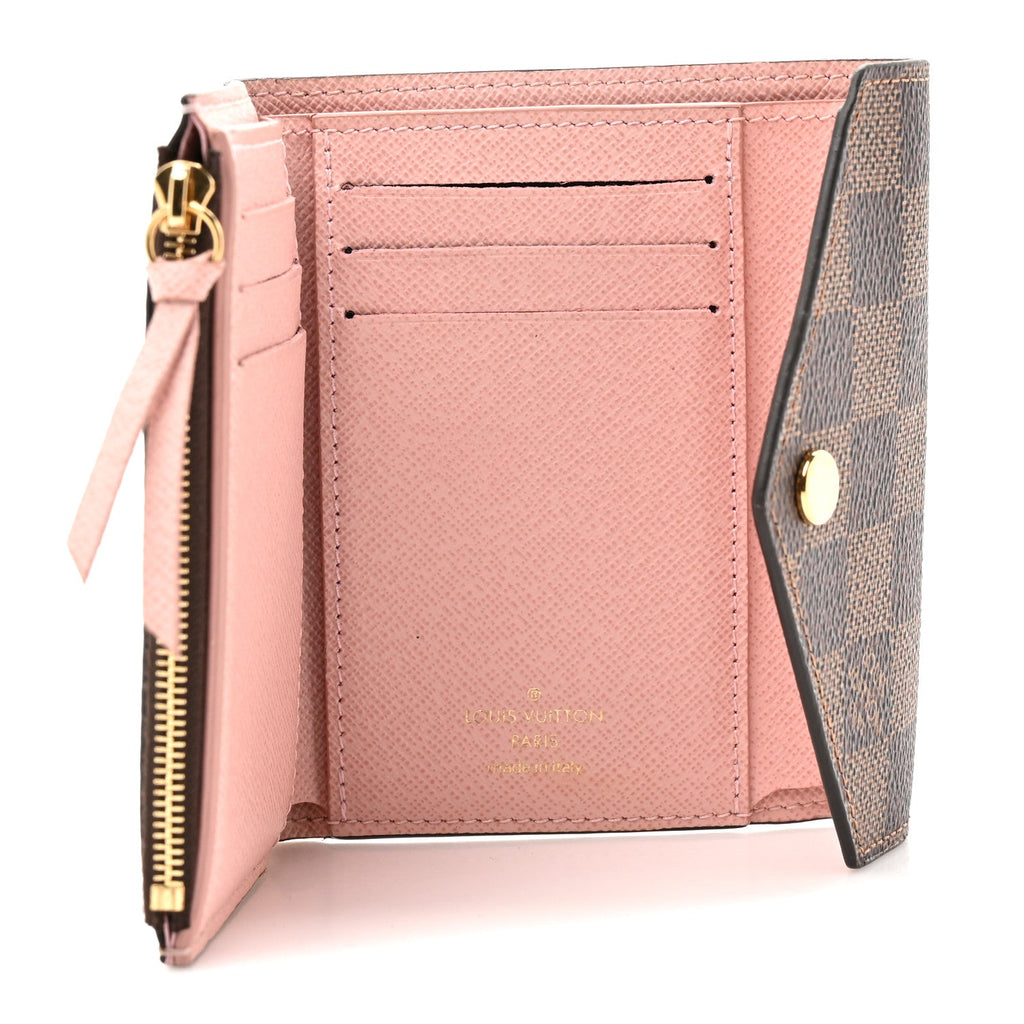 Damier Ebene Victorine Wallet Rose Ballerine