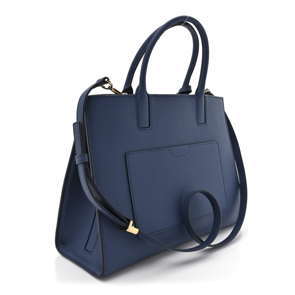Grained Calfskin Small Frances Tote Navy