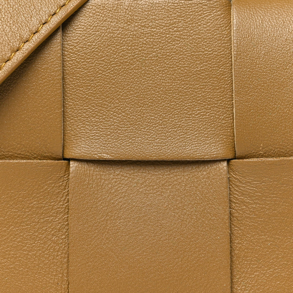 Lambskin Maxi Intrecciato Extra Mini Cassette Crossbody Bag Ochre