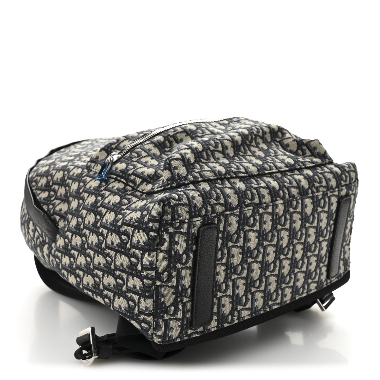 Oblique Calfskin Rider Backpack Beige Black