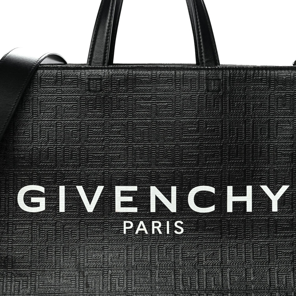 4G Coated Canvas Logo Medium G Tote Black
