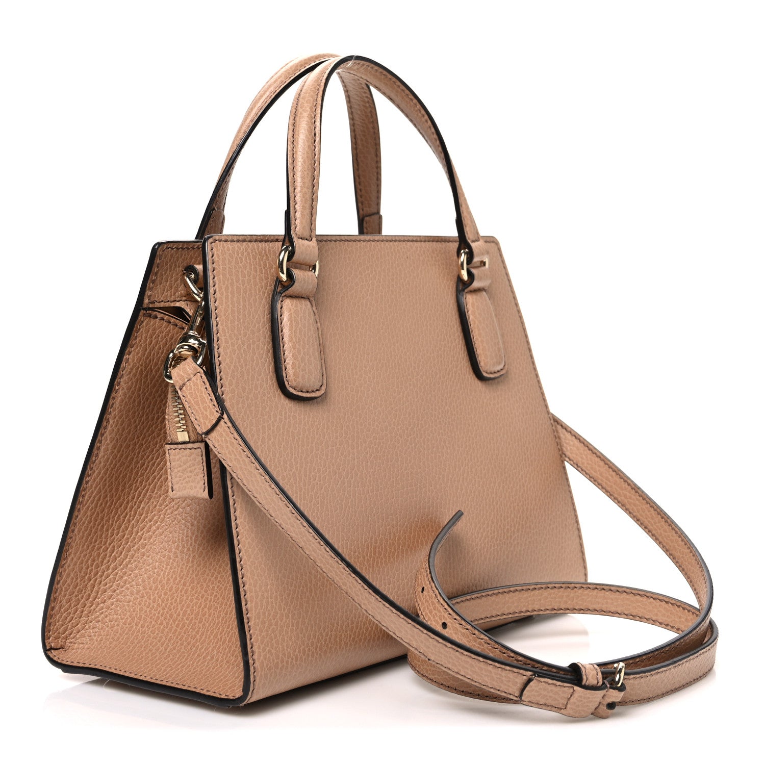 Dollar Calfskin Medium Soho Top Handle Satchel Camelia