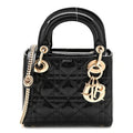 Patent Cannage Mini Lady Dior Black