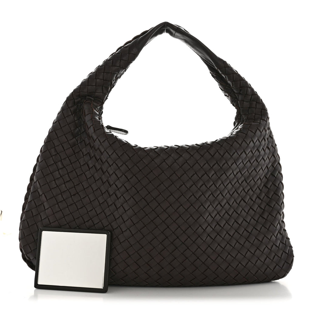 Nappa Intrecciato Medium Veneta Hobo Ebano