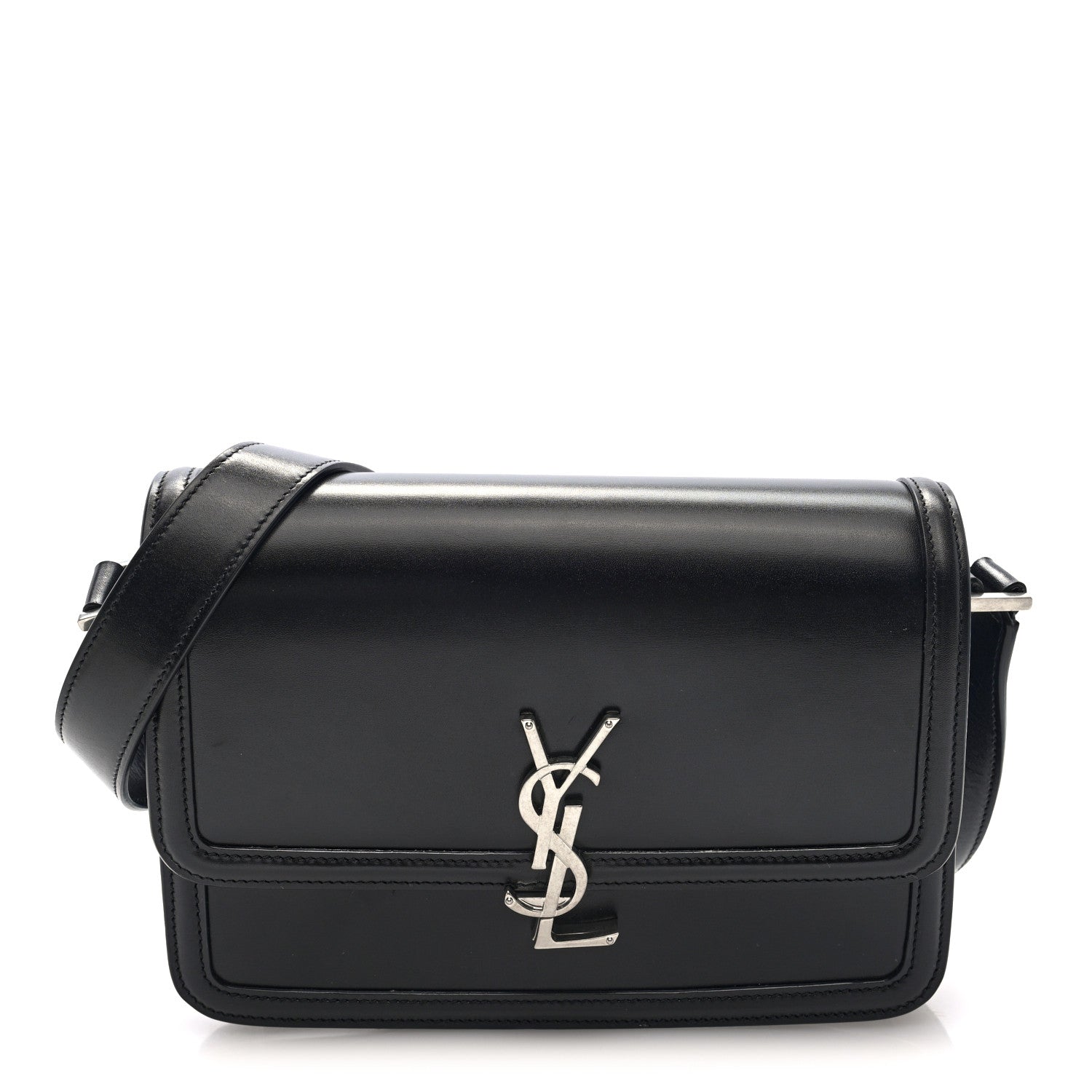 Box Calfskin Monogram Medium Solferino Satchel Black