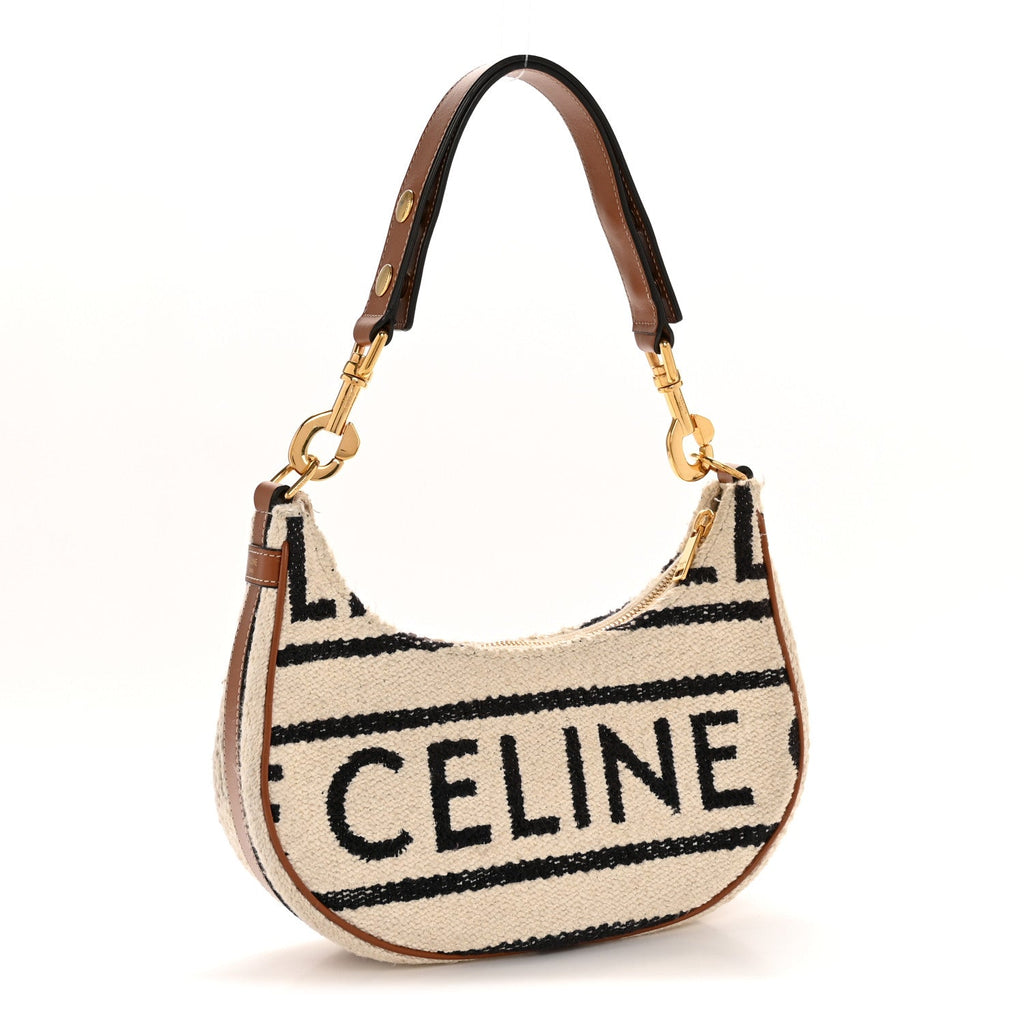 Textile Medium Ava Shoulder Bag White Black