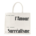 Calfskin Large Surrealism Book Tote Ivory