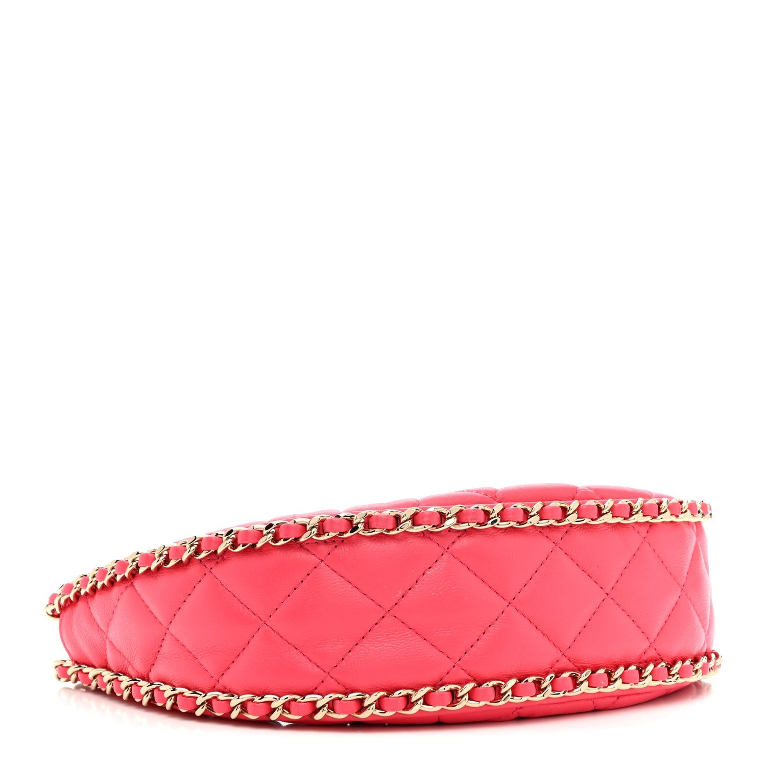 Lambskin Quilted Small Hobo Bag Pink
