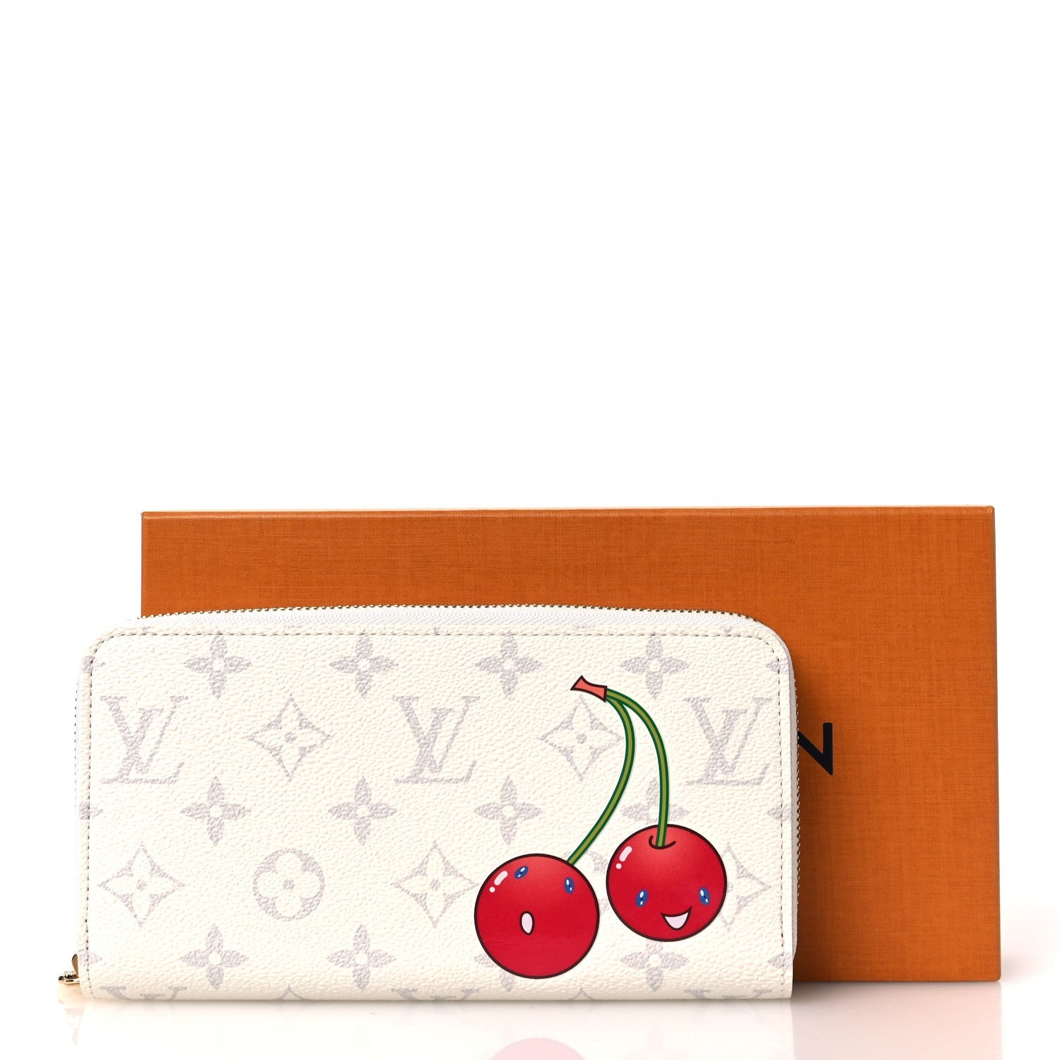 LV X TM Monogram Cerises Zippy Wallet White