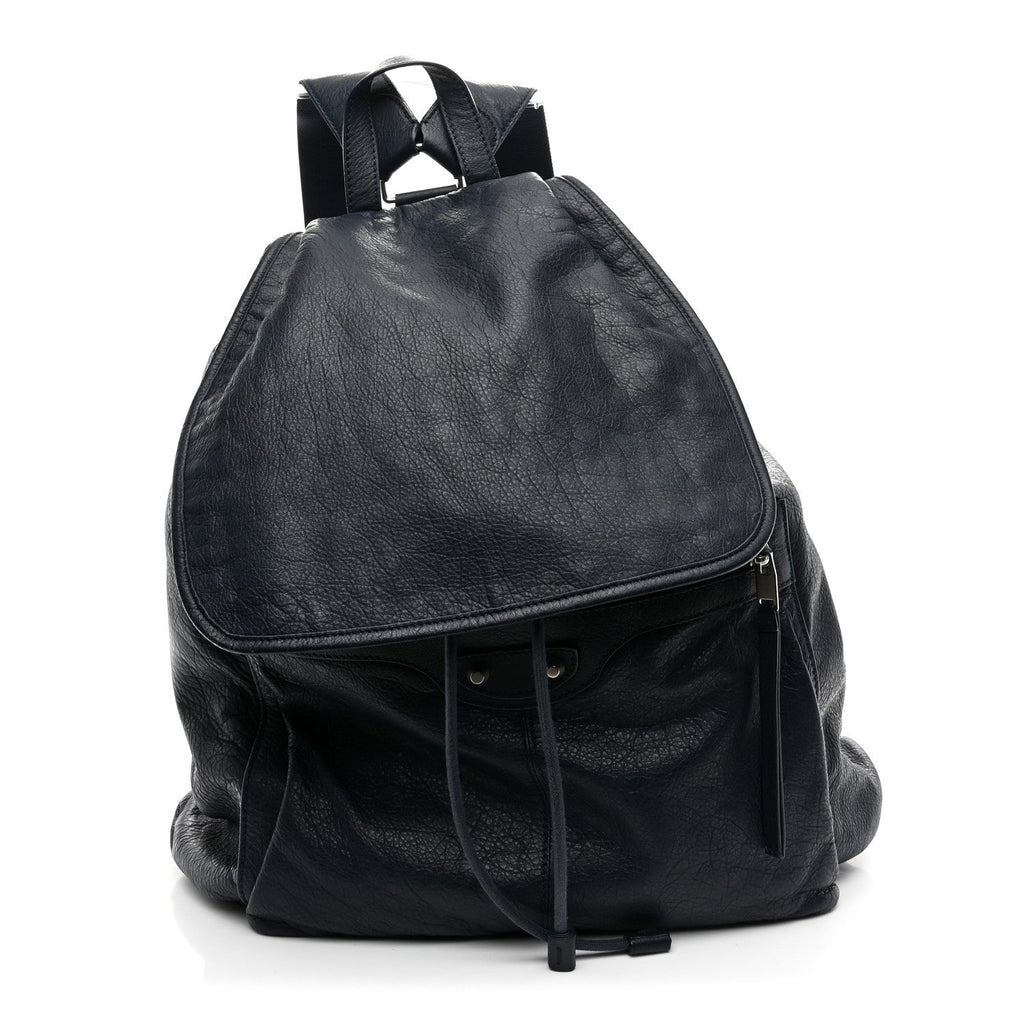 Agneau Giant 12 Silver Hardware S Traveler Backpack Bleu Obscur