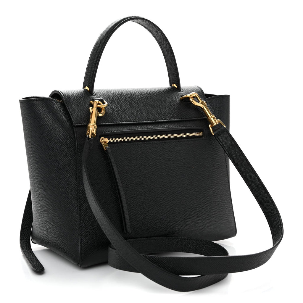 Grained Calfskin Micro Belt Bag Black