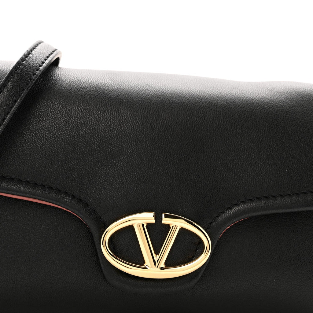 Lambskin Vlogo Mini Crossbody Bag Black
