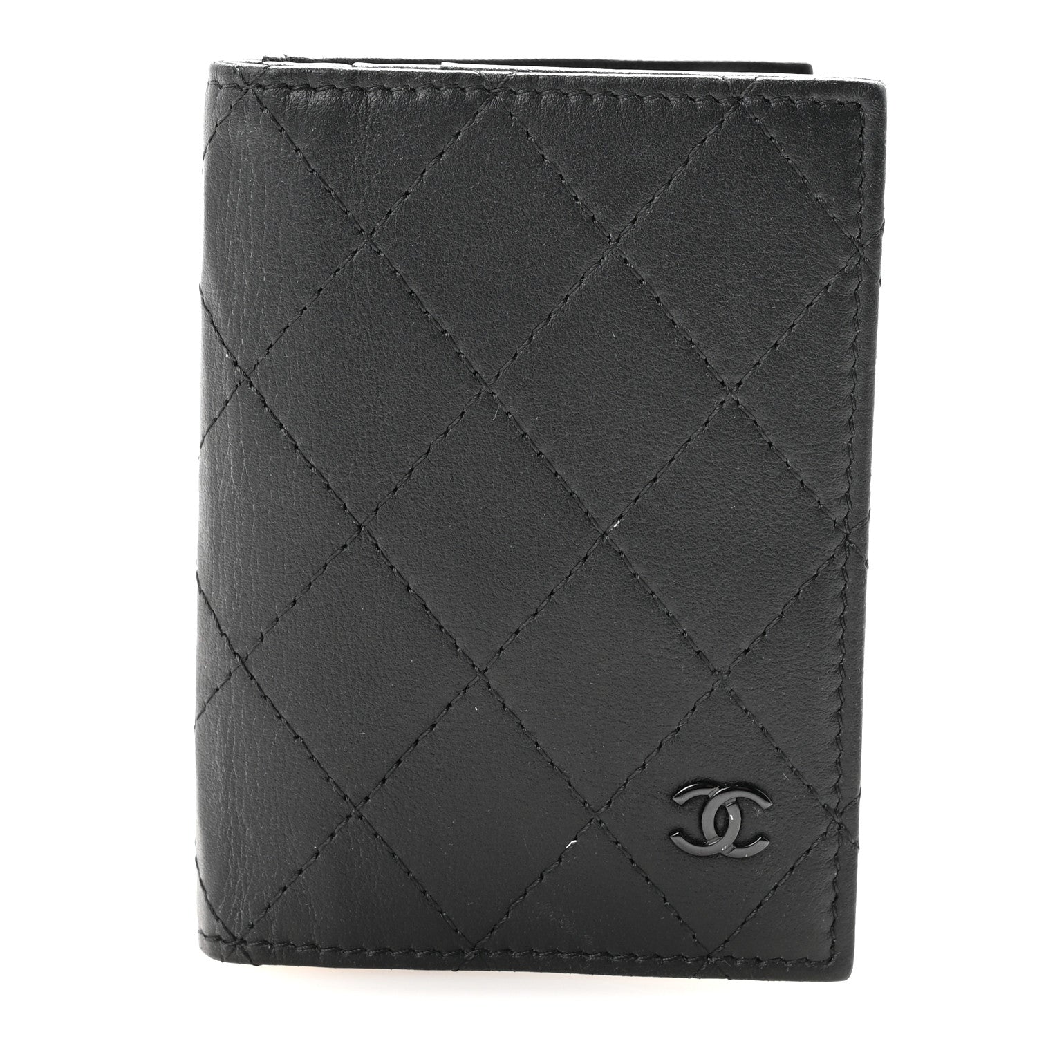 Calfskin Quilted  Holder Wallet So Black
