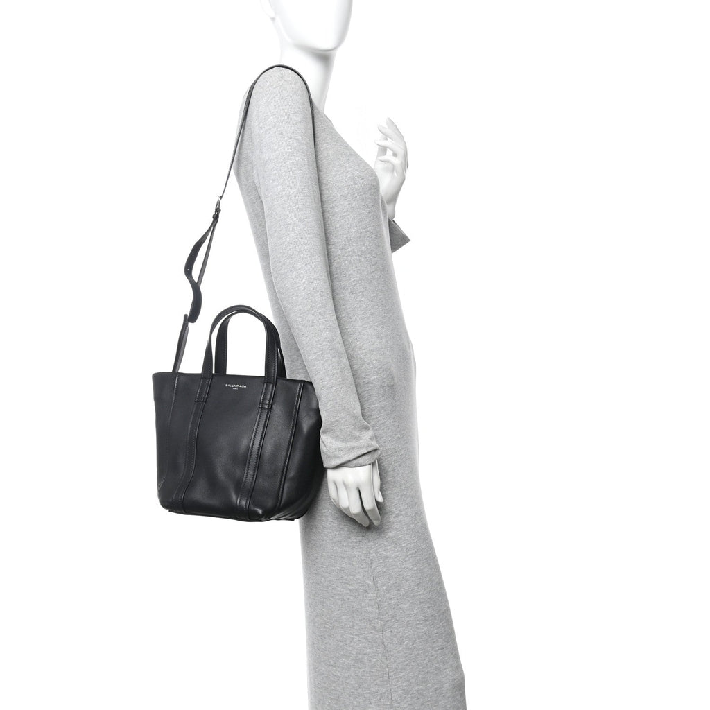 Calfskin XS Laundry Cabas Tote Black