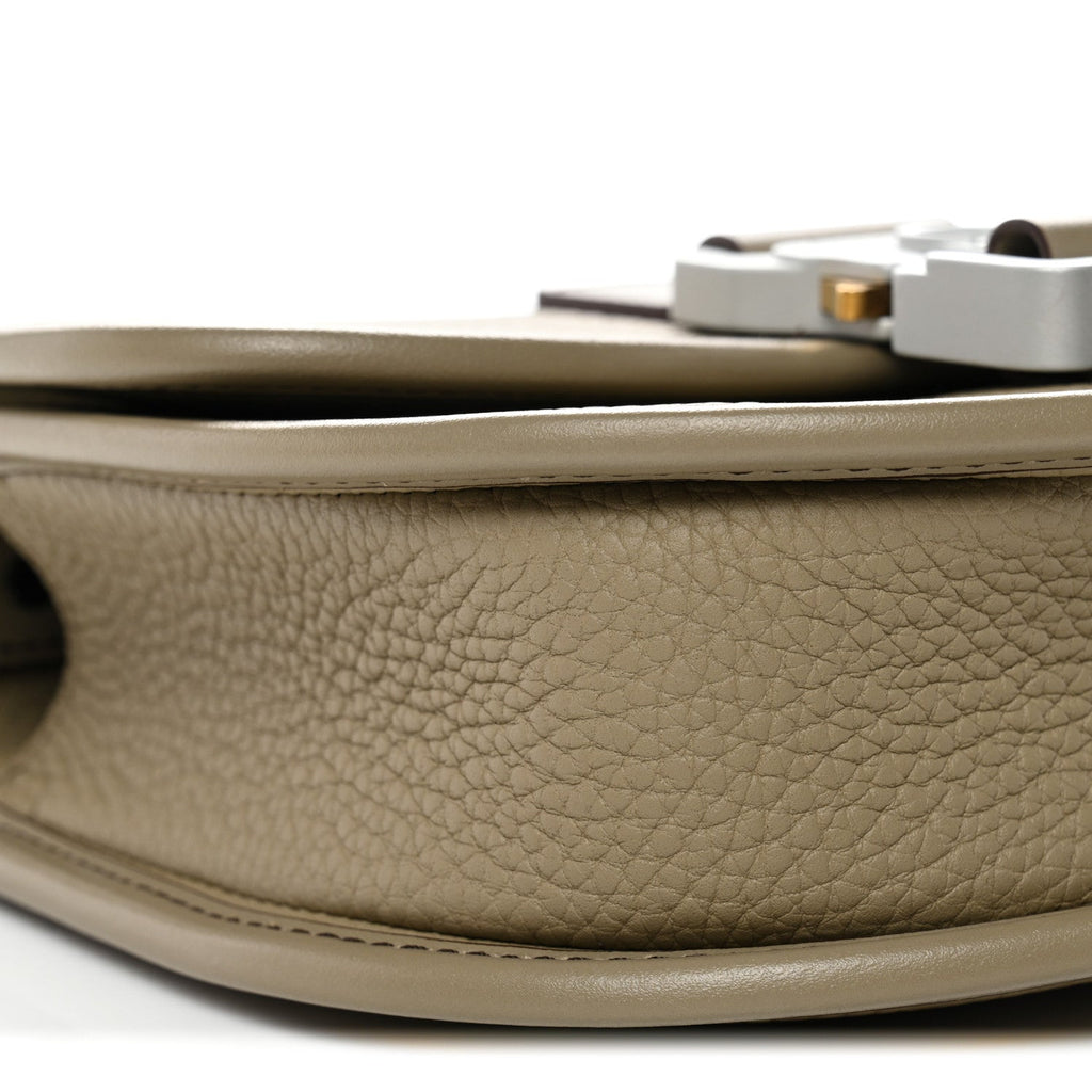 Grained Calfskin Mini Gallop Bag With Strap Beige