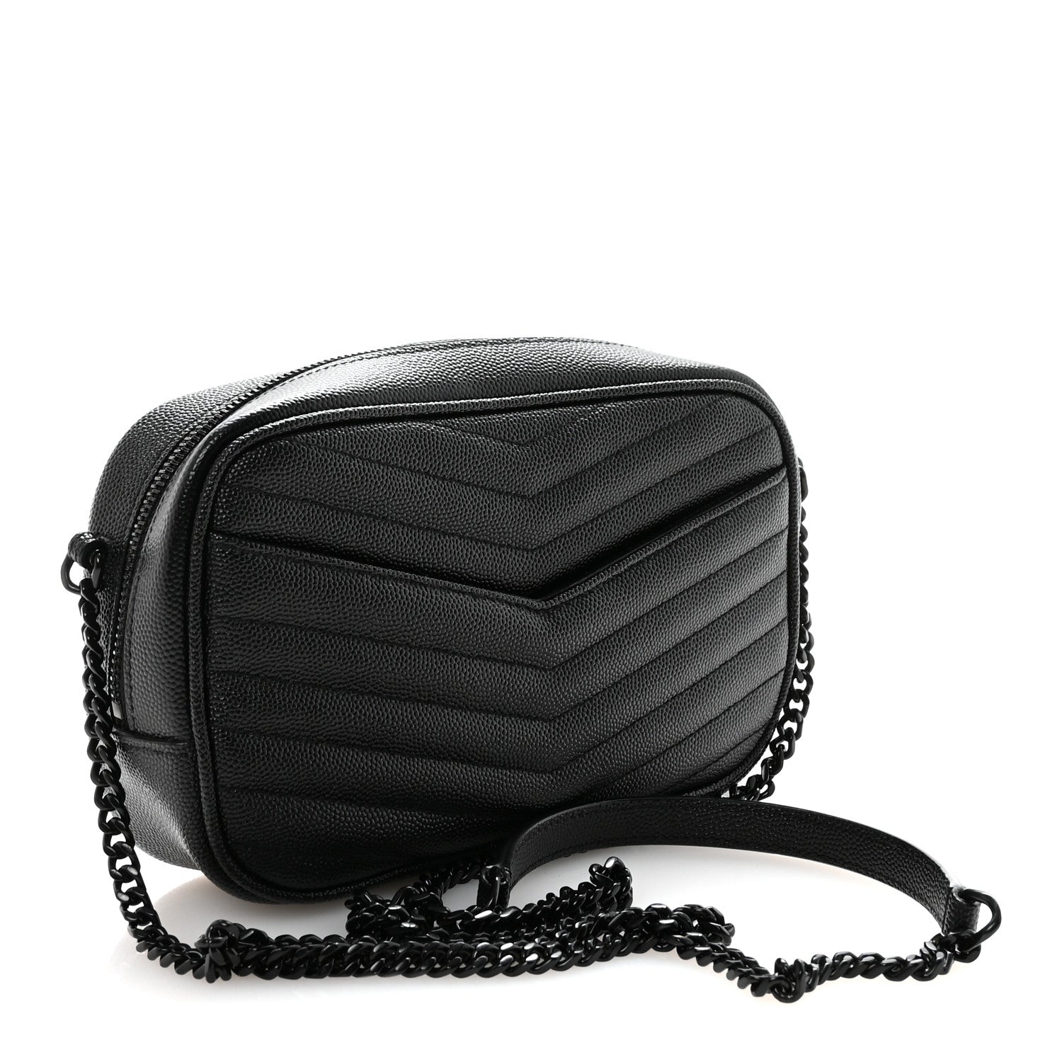 Grain De Poudre Matelasse Monochrome Monogram Mini Lou Camera Bag Black