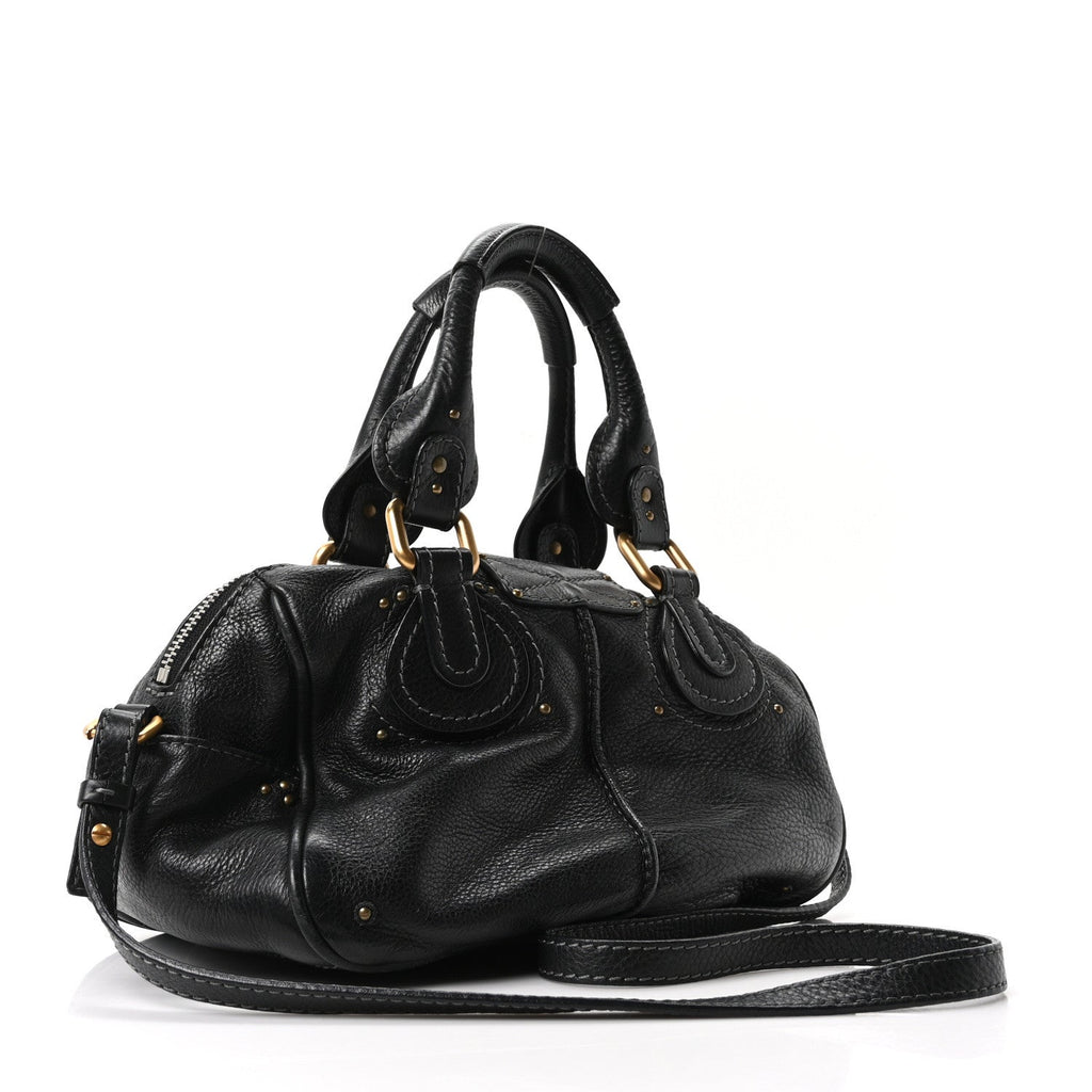 Calfskin Small Paddington Satchel Black