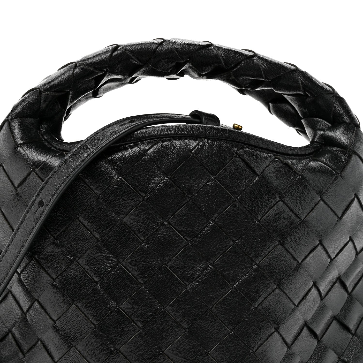 Calfskin Intrecciato Mini Hop Black