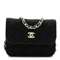 Jersey Quilted Micro Mini Flap Black