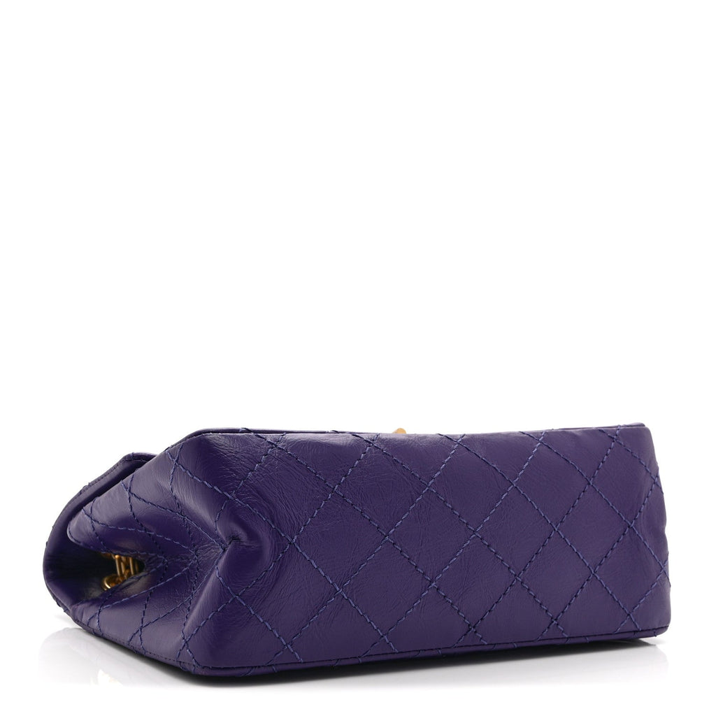 Aged Calfskin Quilted 2.55 Reissue Mini Flap Purple
