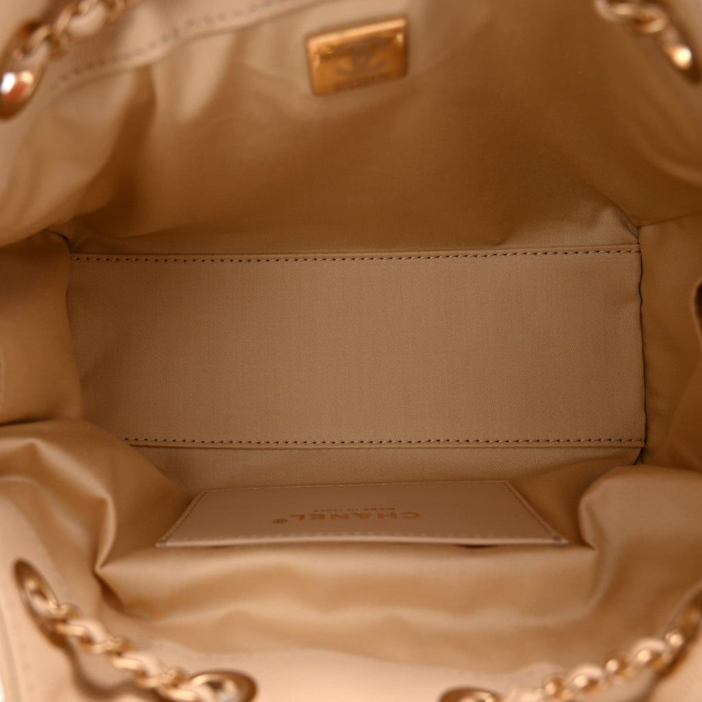 Caviar Quilted Mini Chanel 25 Handbag Beige