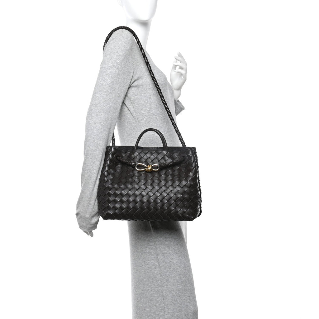 Nappa Intrecciato Medium Andiamo Shoulder Bag Fondant