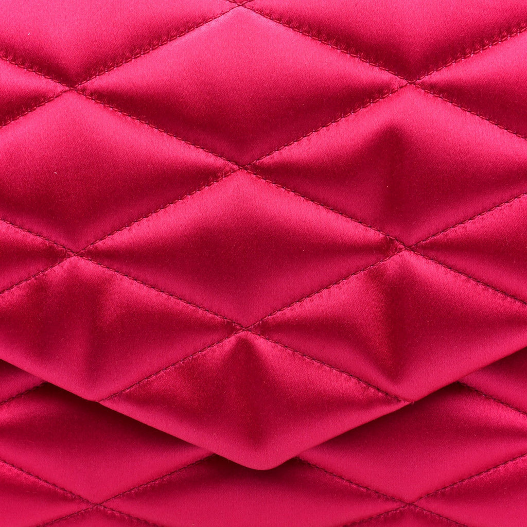 Satin Quilted Sade Puffer Envelope Clutch Bubblegum