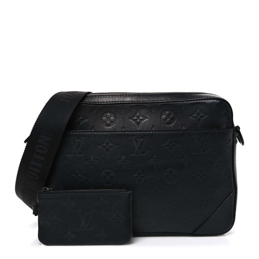Calfskin Monogram Shadow Duo Messenger Black