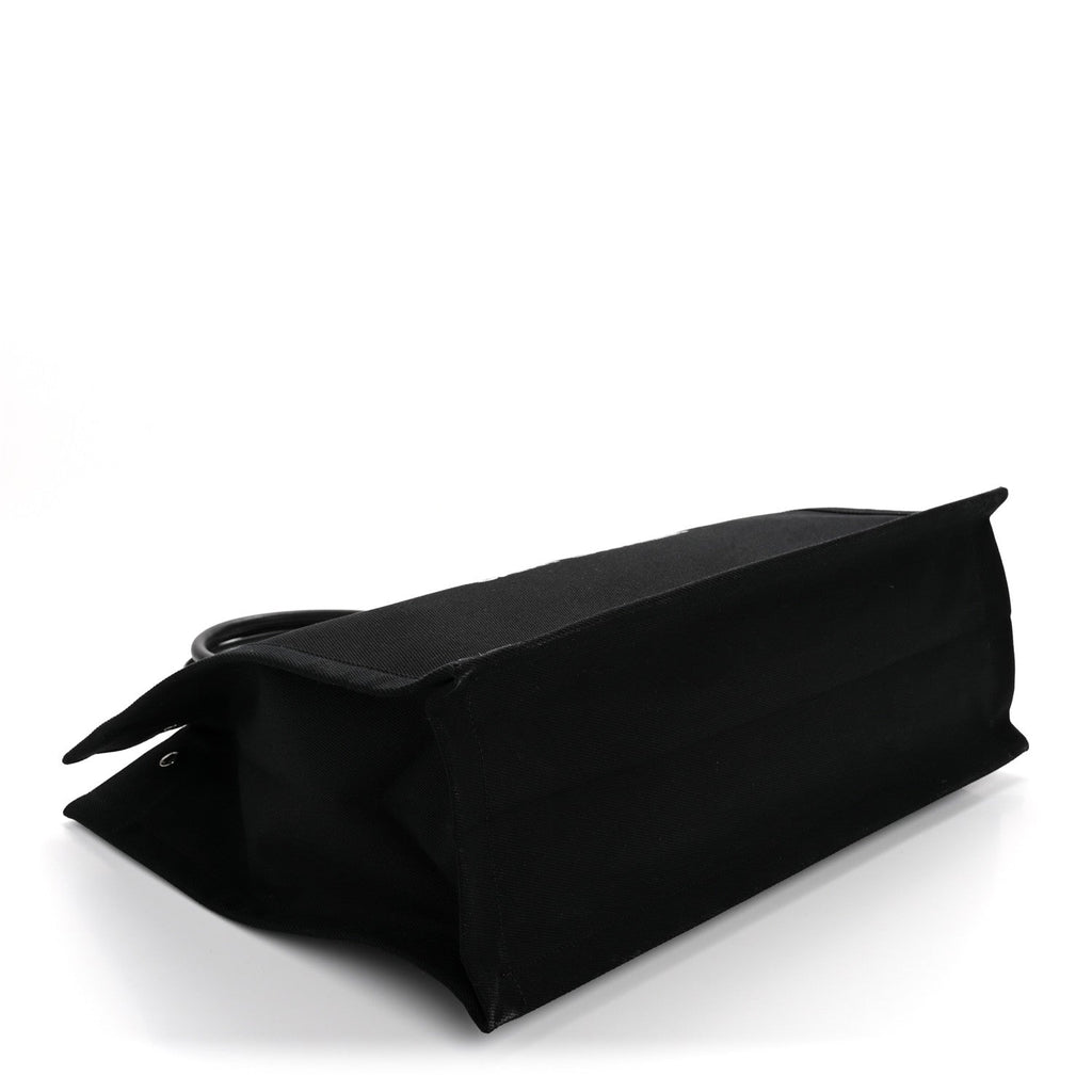 Linen Calfskin Rive Gauche Tote Black