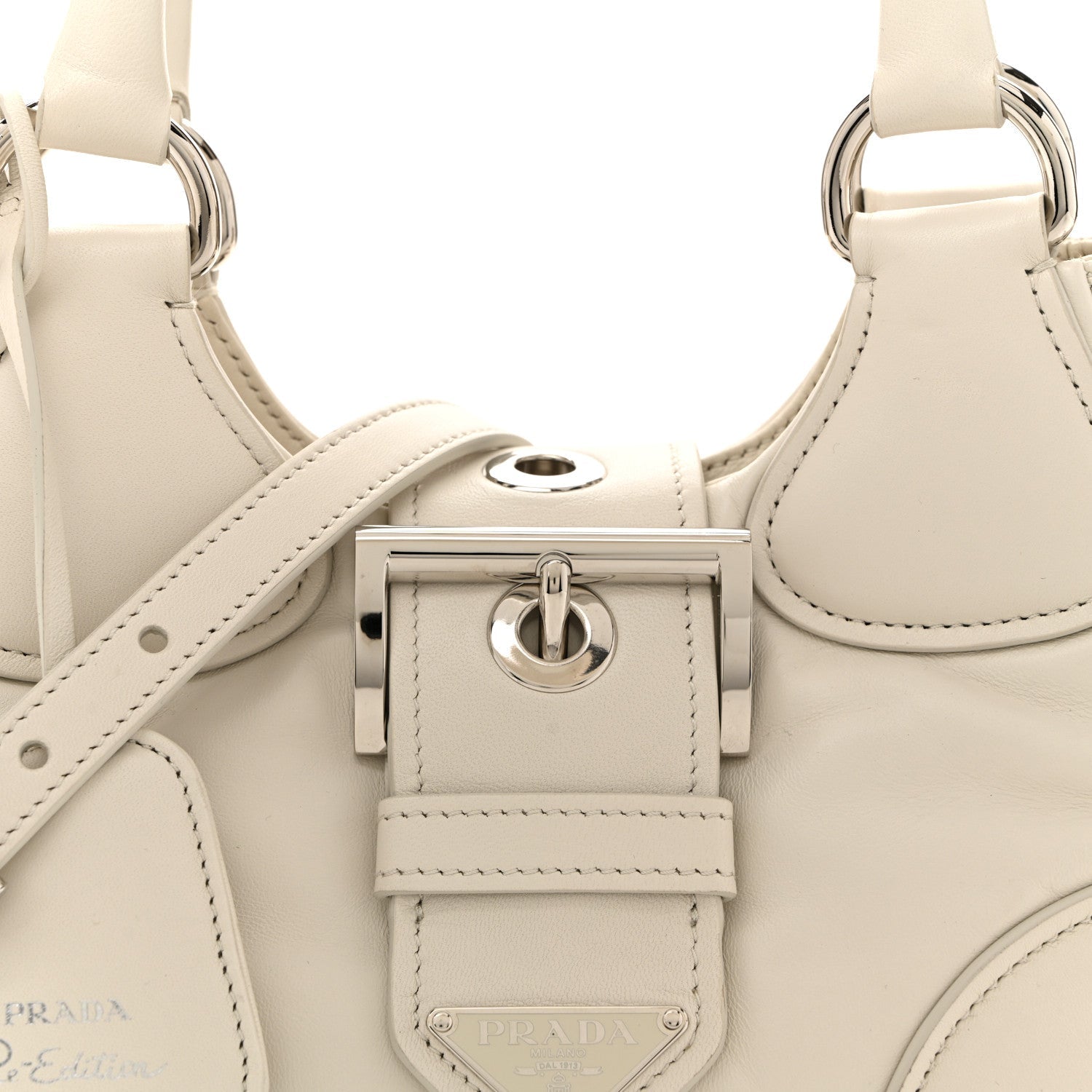 Nappa Soft Padded Re-Edition 2002 Moon Bag White