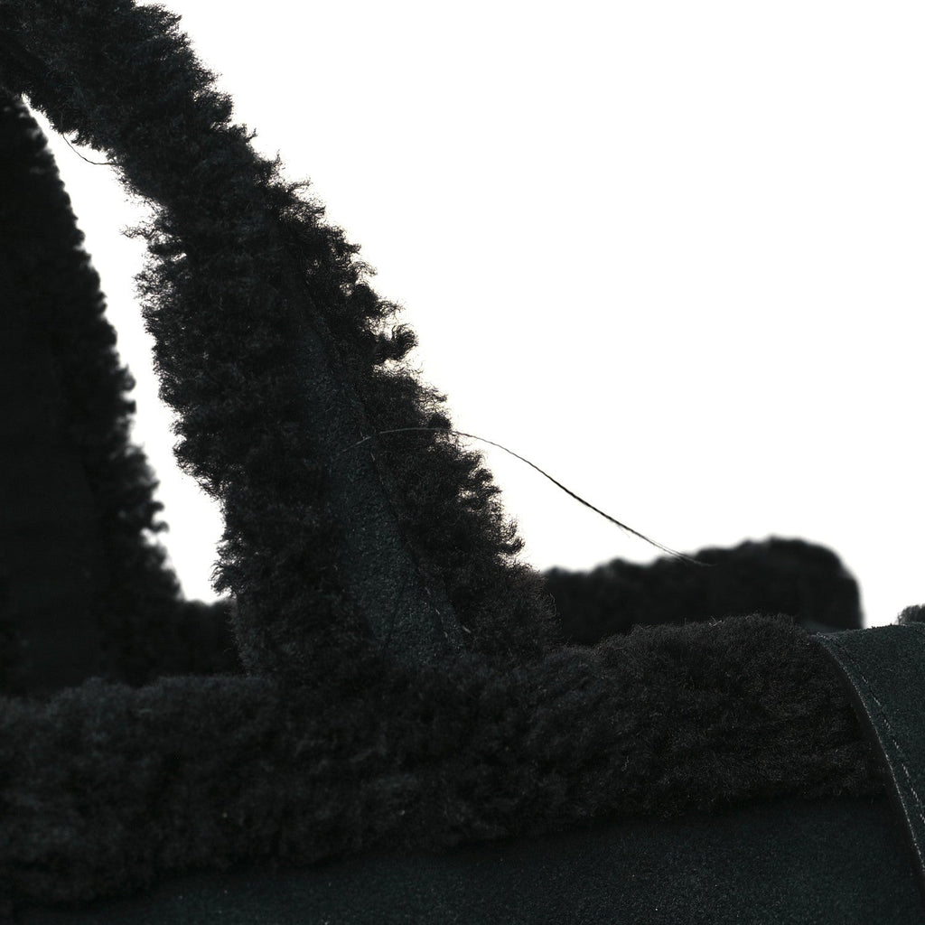 X UGG Suede Shearling Large Shopping Bag Black