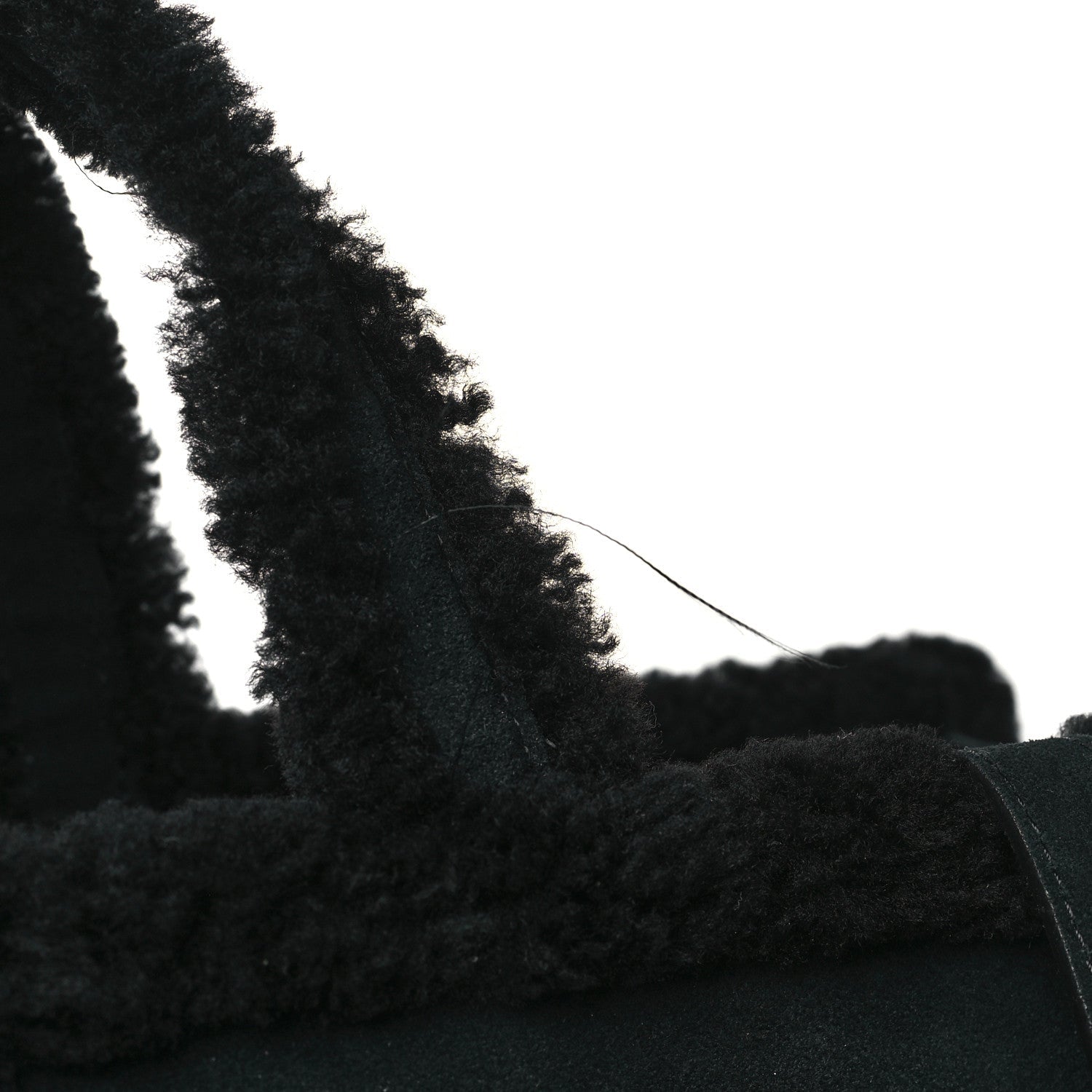 X UGG Suede Shearling Large Shopping Bag Black