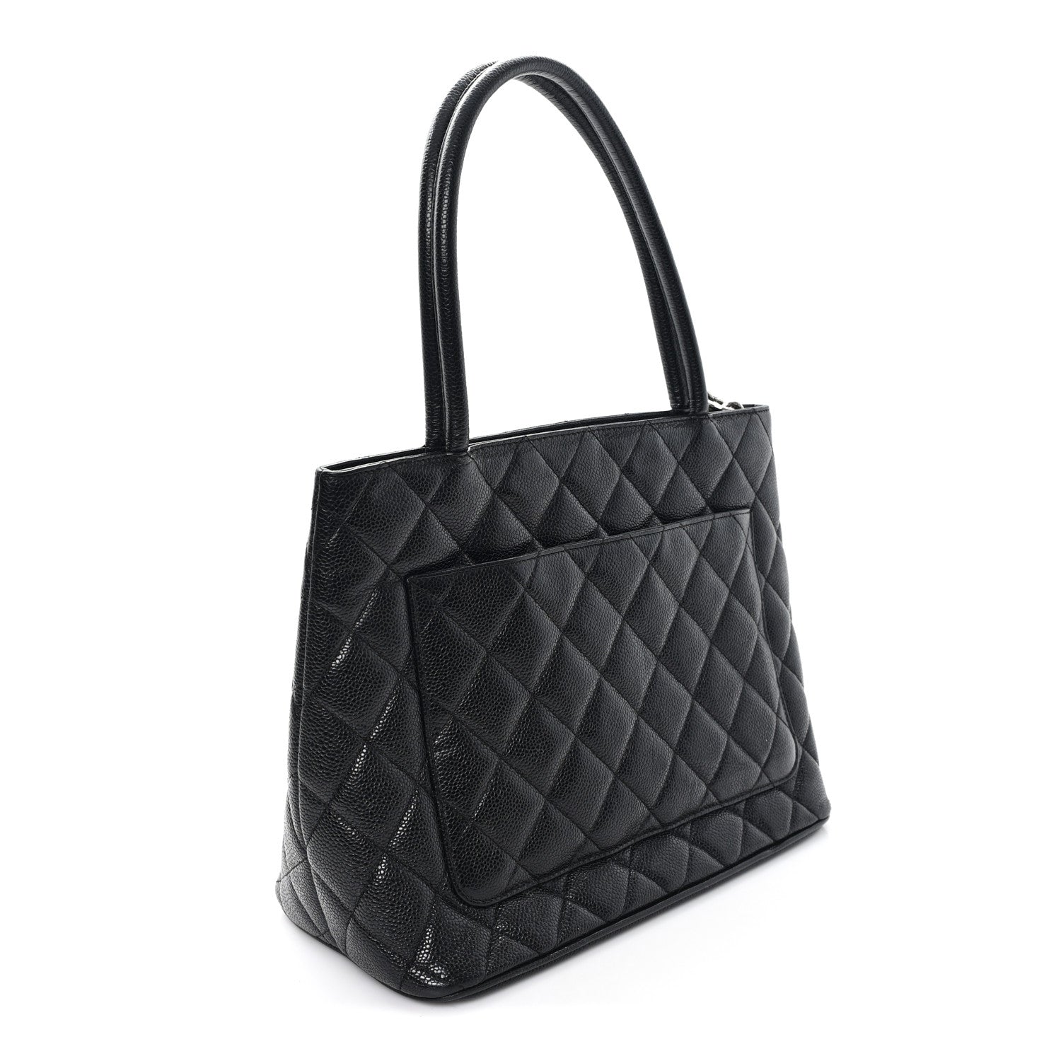 Caviar Quilted Medallion Tote Black