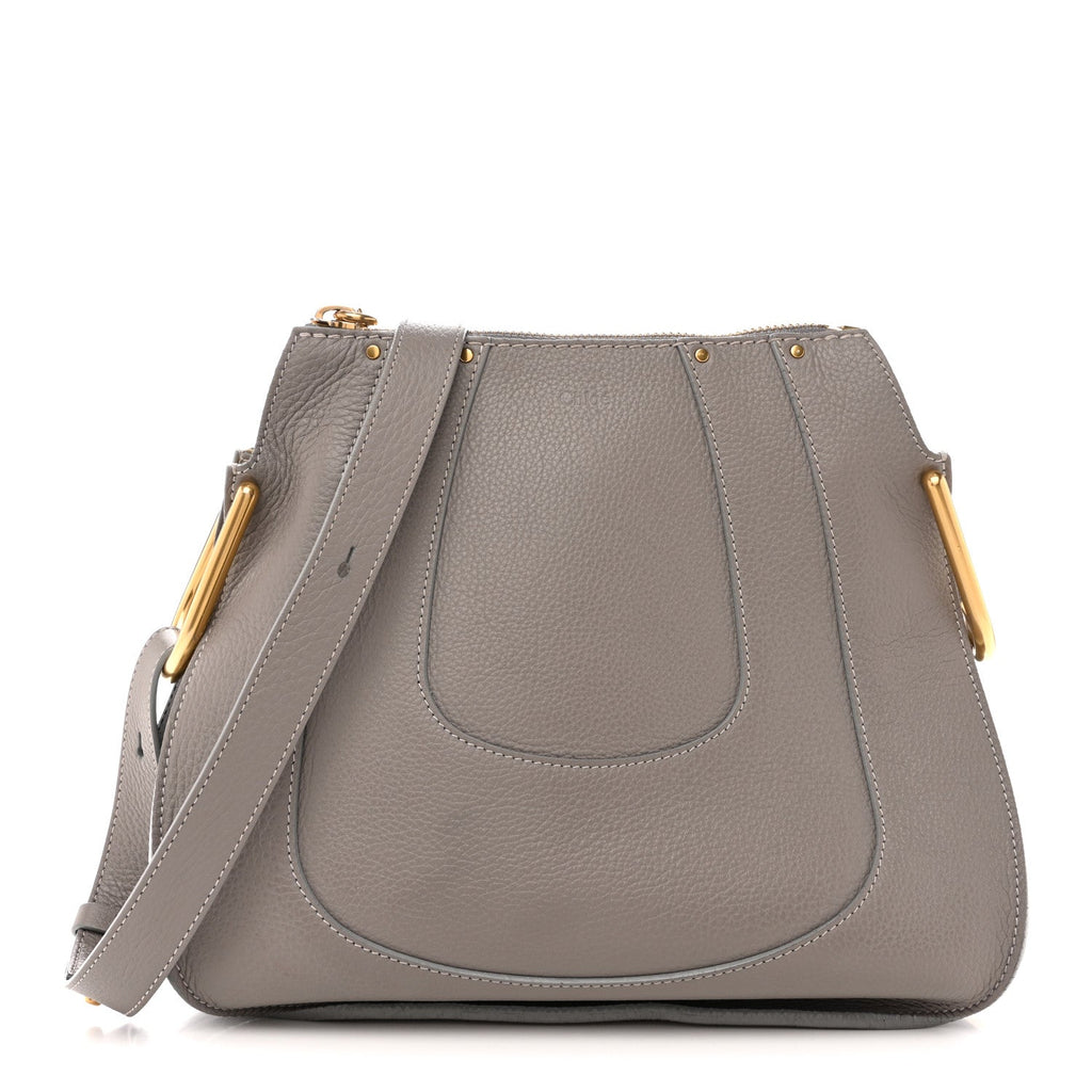 Grained Calfskin Small Hayley Hobo Cashmere Grey