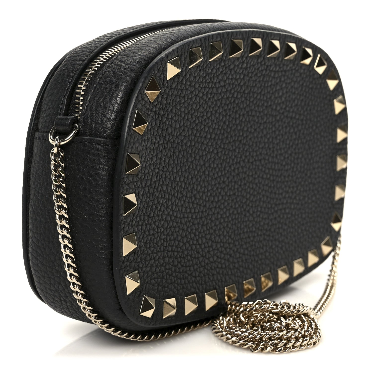 Calfskin Rockstud Mini Crossbody Bag Black