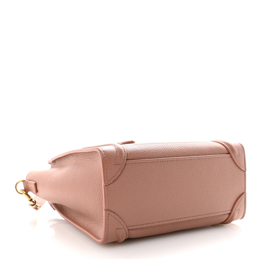 Drummed Calfskin Nano Luggage Antique Rose