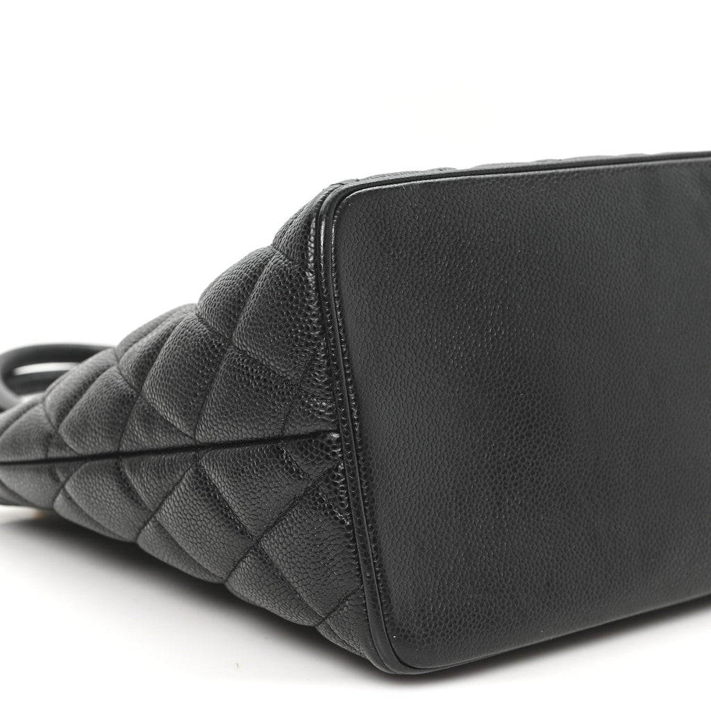 Caviar Quilted Medallion Tote Black