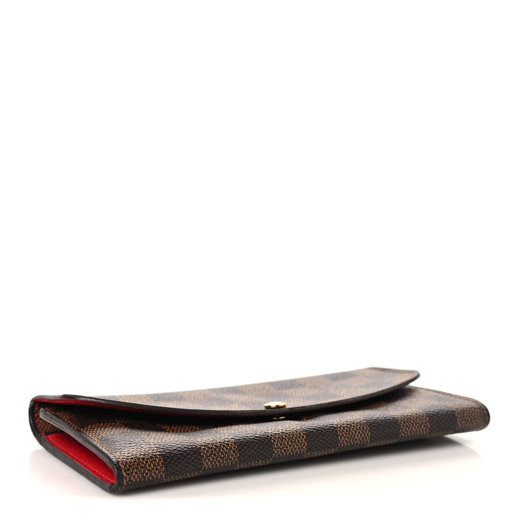 Damier Ebene Emilie Wallet Red