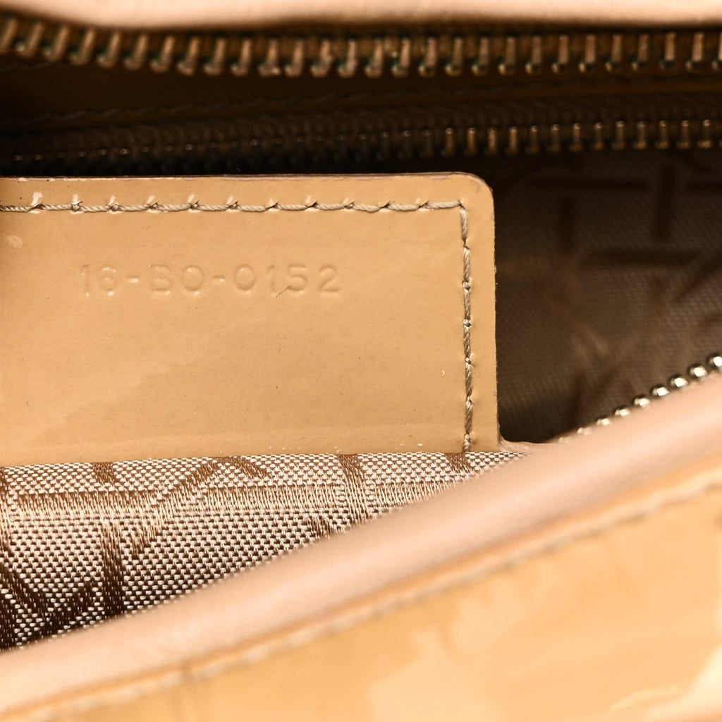Patent Cannage Large Lady Dior Dark Beige