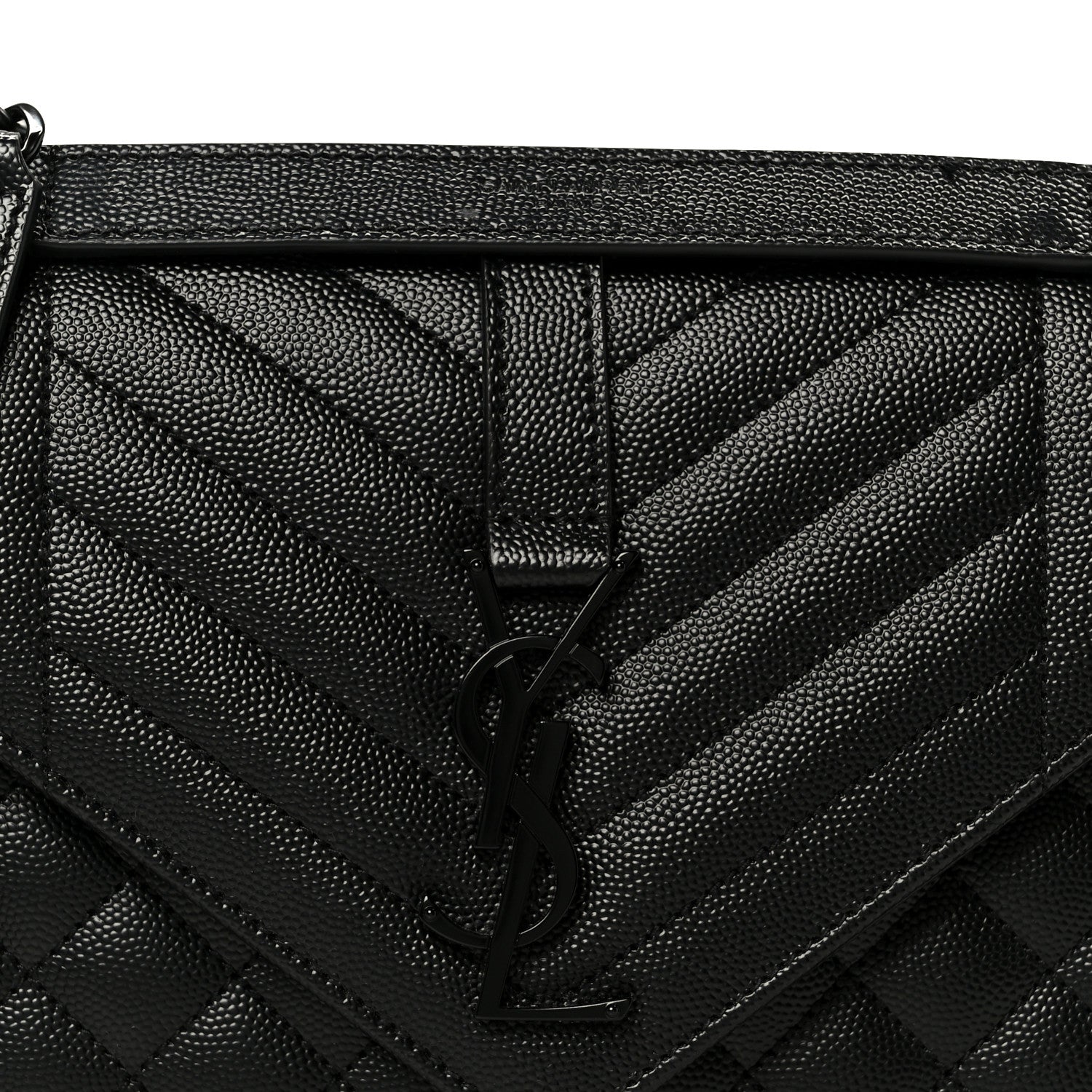 Grain De Poudre Textured Mixed Matelasse Triquilt Medium Monogram Monochrome Satchel Black