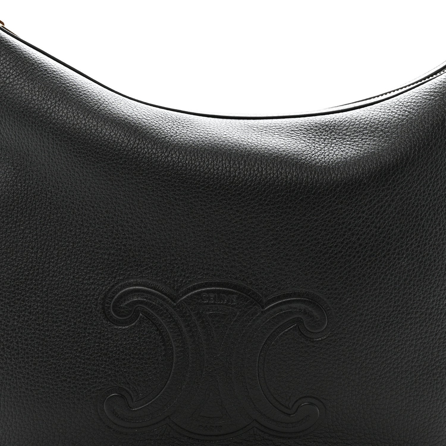 Supple Calfskin Medium Triomphe Heloise Shoulder Bag Black