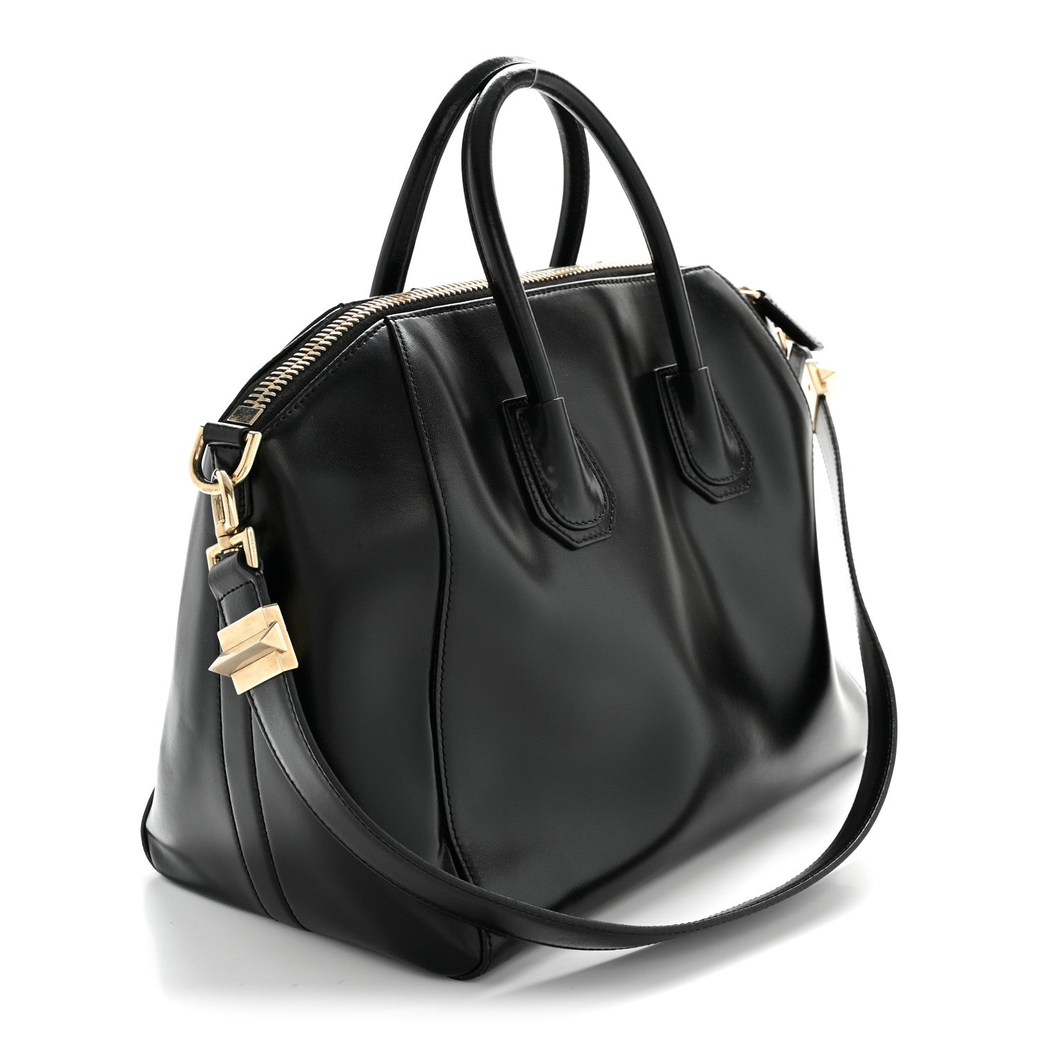 Shiny Lord Calfskin Medium Antigona Black