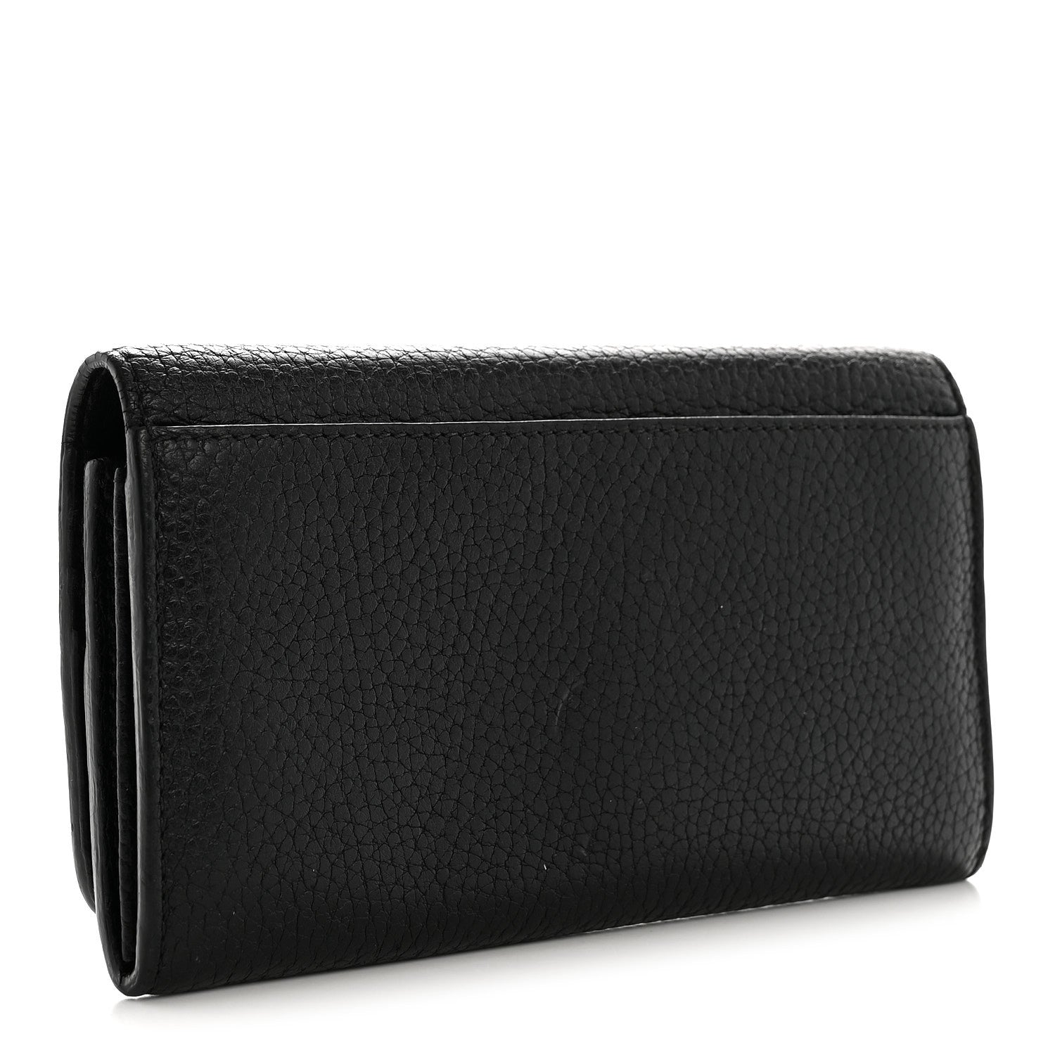 Grain Calfskin Continental Wallet Black