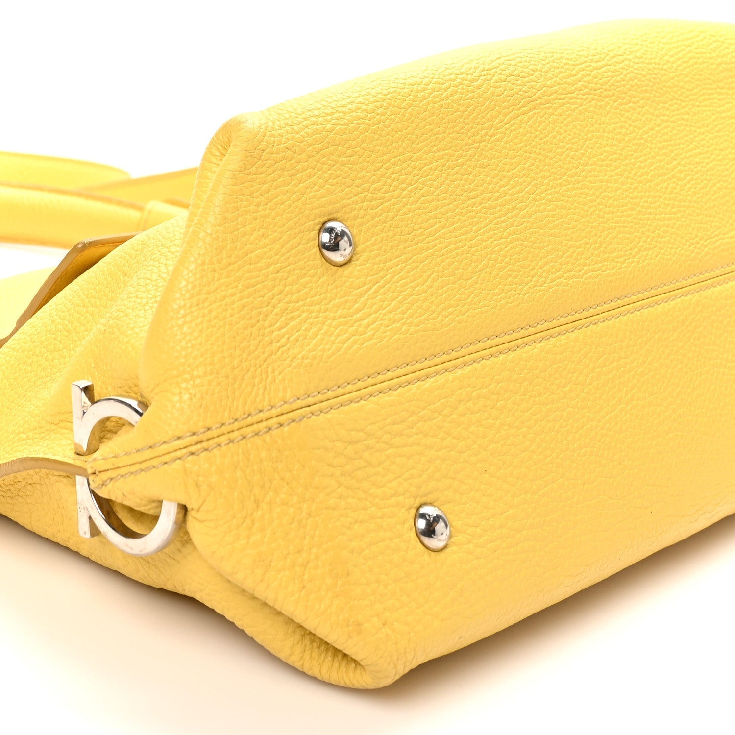 Calfskin Sofia Gancini Satchel Yellow