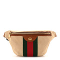 Vintage Canvas Web Belt Bag Sand Cuir